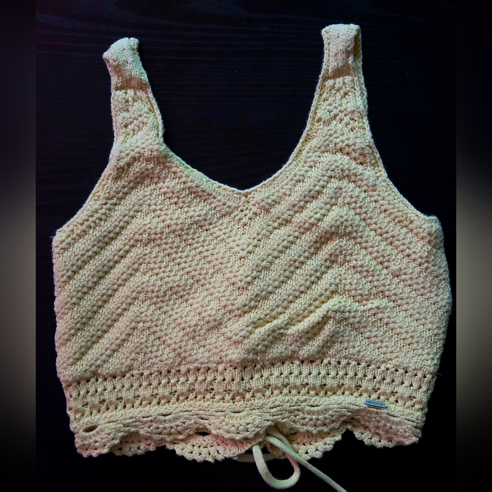 Hollister Light Yello Crochet Tank Top
